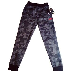 Kids Spalding Fleece Sweatpants Joggers M(10-12) Gray and Black Camo NEW